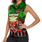 Personalized Rabbitohs ANZAC Day Women Sleeveless Polo Shirt Australian Army - Lest We Forget