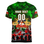 Personalized Rabbitohs ANZAC Day Women V-Neck T-Shirt Australian Army - Lest We Forget