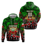 Personalized Rabbitohs ANZAC Day Zip Hoodie Australian Army - Lest We Forget