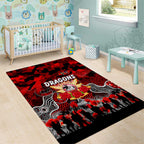 Dragons ANZAC Day Area Rug Australian Army - Lest We Forget