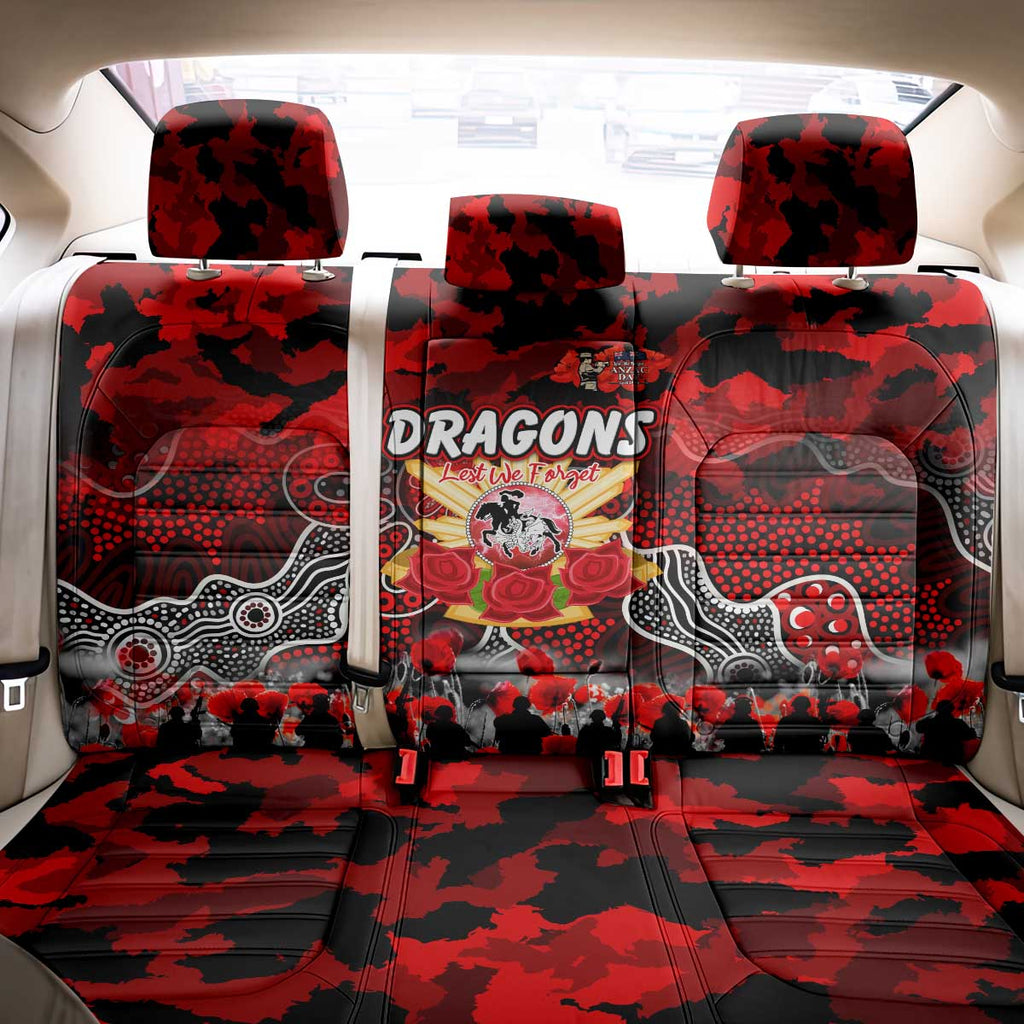 Dragons ANZAC Day Back Car Seat Cover Australian Army - Lest We Forget