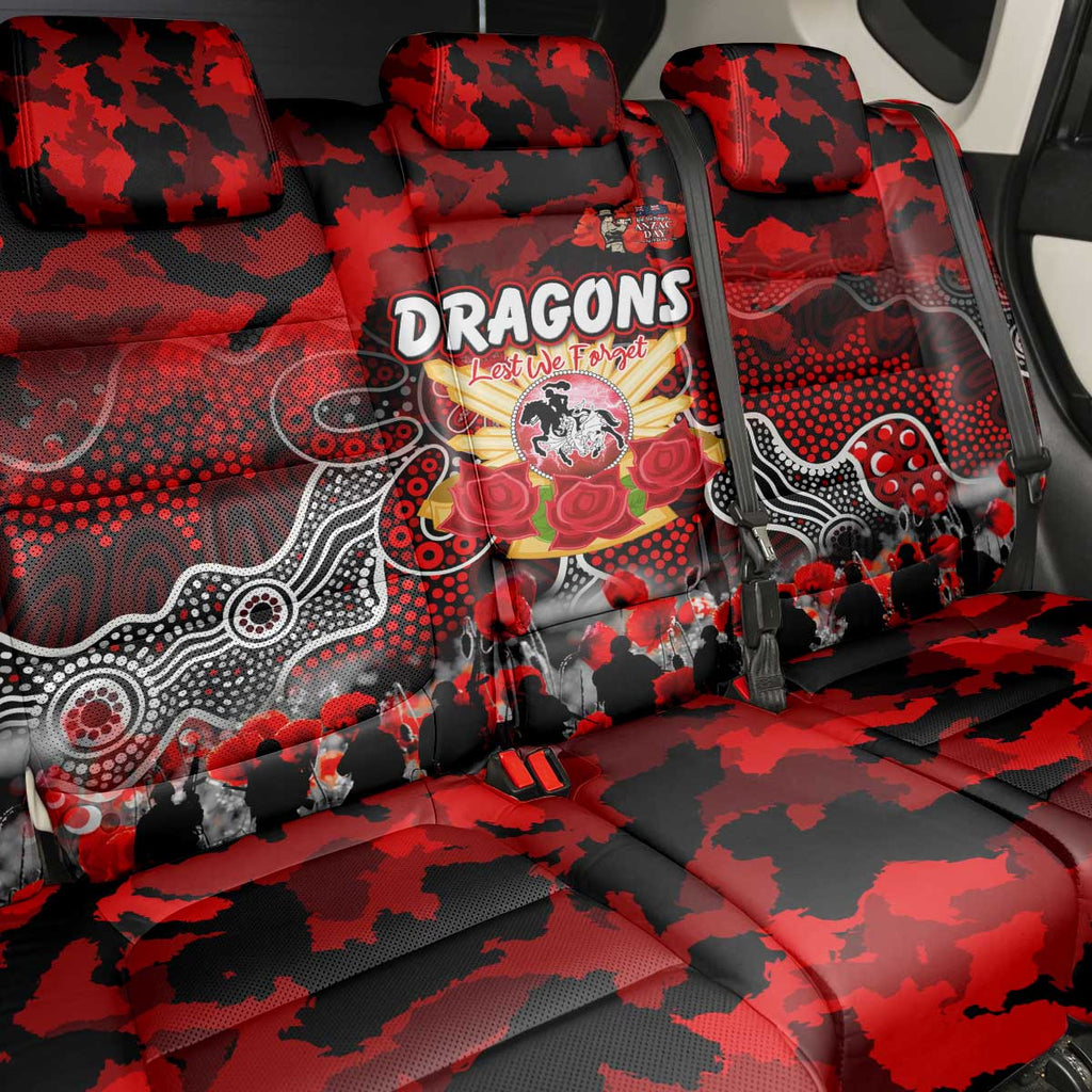 Dragons ANZAC Day Back Car Seat Cover Australian Army - Lest We Forget