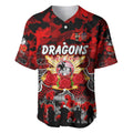 Personalized Dragons ANZAC Day Baseball Jersey Australian Army - Lest We Forget