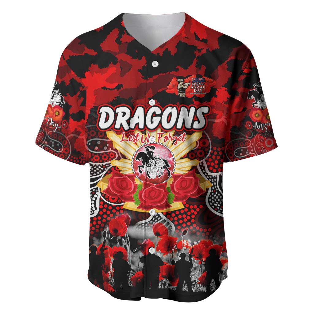 Personalized Dragons ANZAC Day Baseball Jersey Australian Army - Lest We Forget