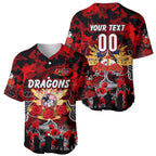Personalized Dragons ANZAC Day Baseball Jersey Australian Army - Lest We Forget