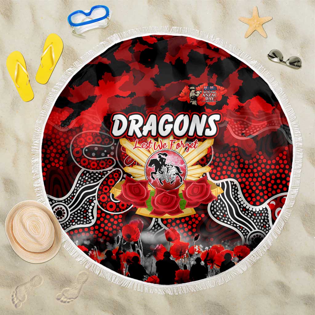 Dragons ANZAC Day Beach Blanket Australian Army - Lest We Forget