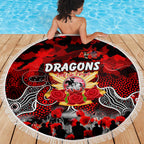Dragons ANZAC Day Beach Blanket Australian Army - Lest We Forget