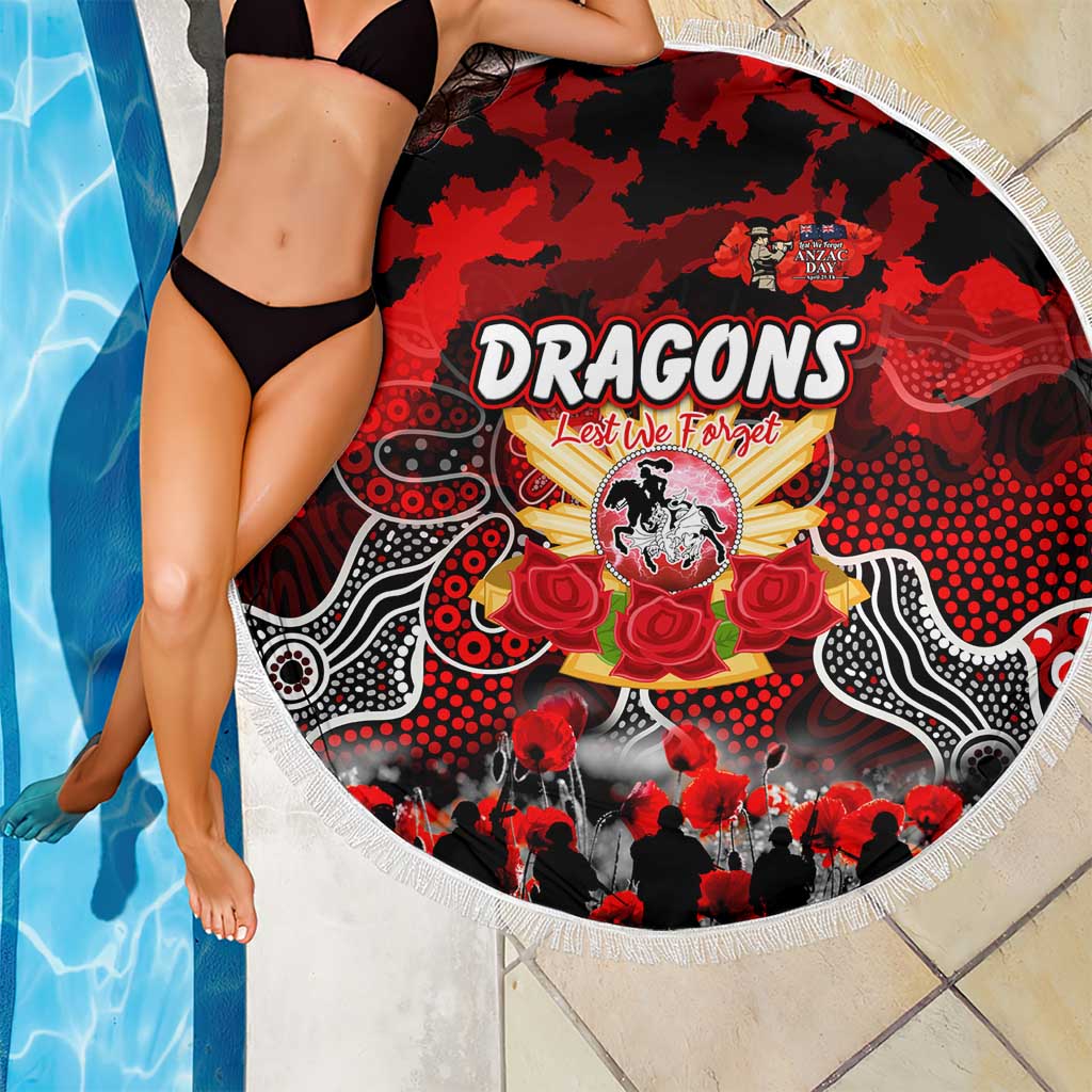 Dragons ANZAC Day Beach Blanket Australian Army - Lest We Forget