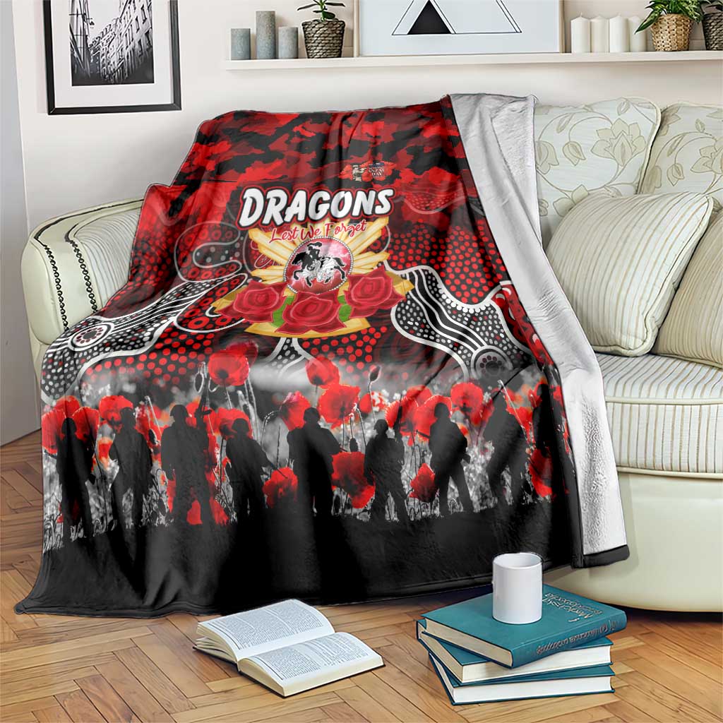 Dragons ANZAC Day Blanket Australian Army - Lest We Forget