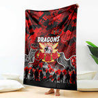Dragons ANZAC Day Blanket Australian Army - Lest We Forget
