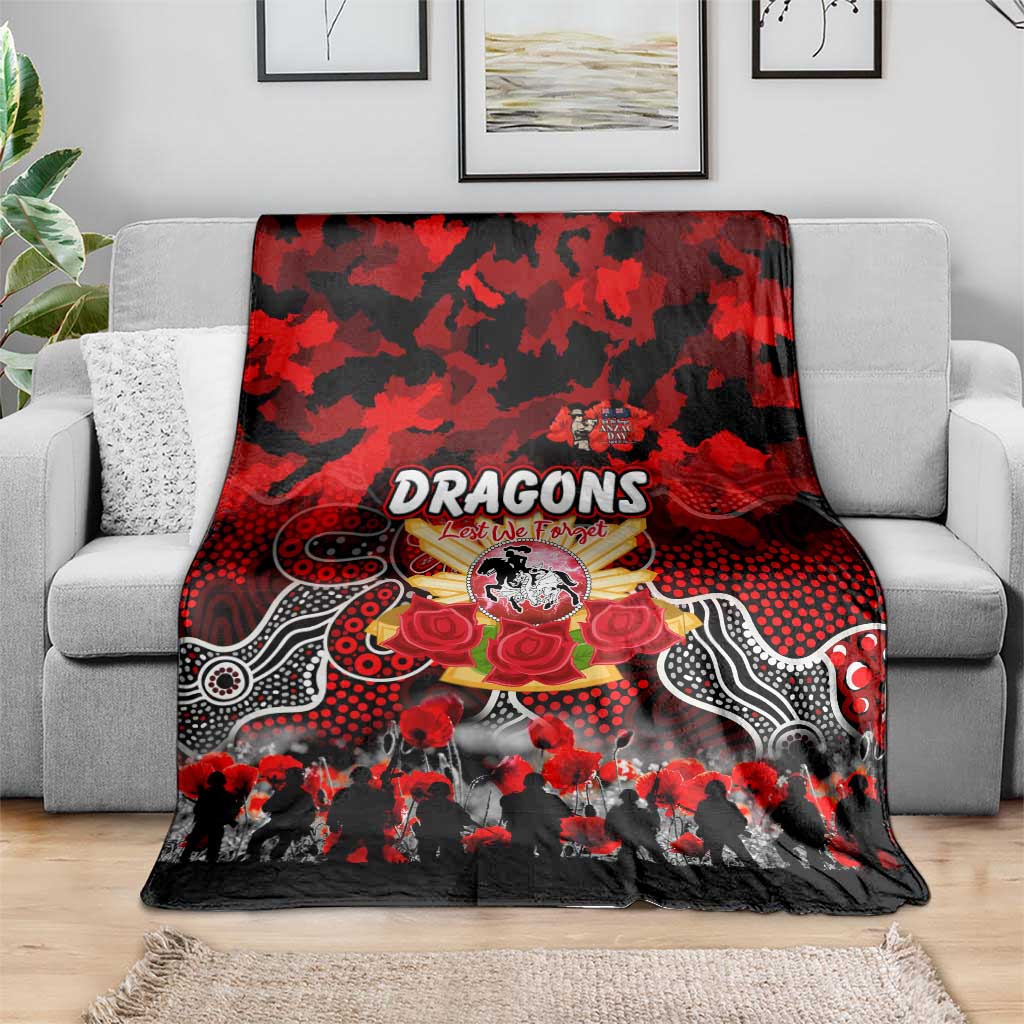 Dragons ANZAC Day Blanket Australian Army - Lest We Forget