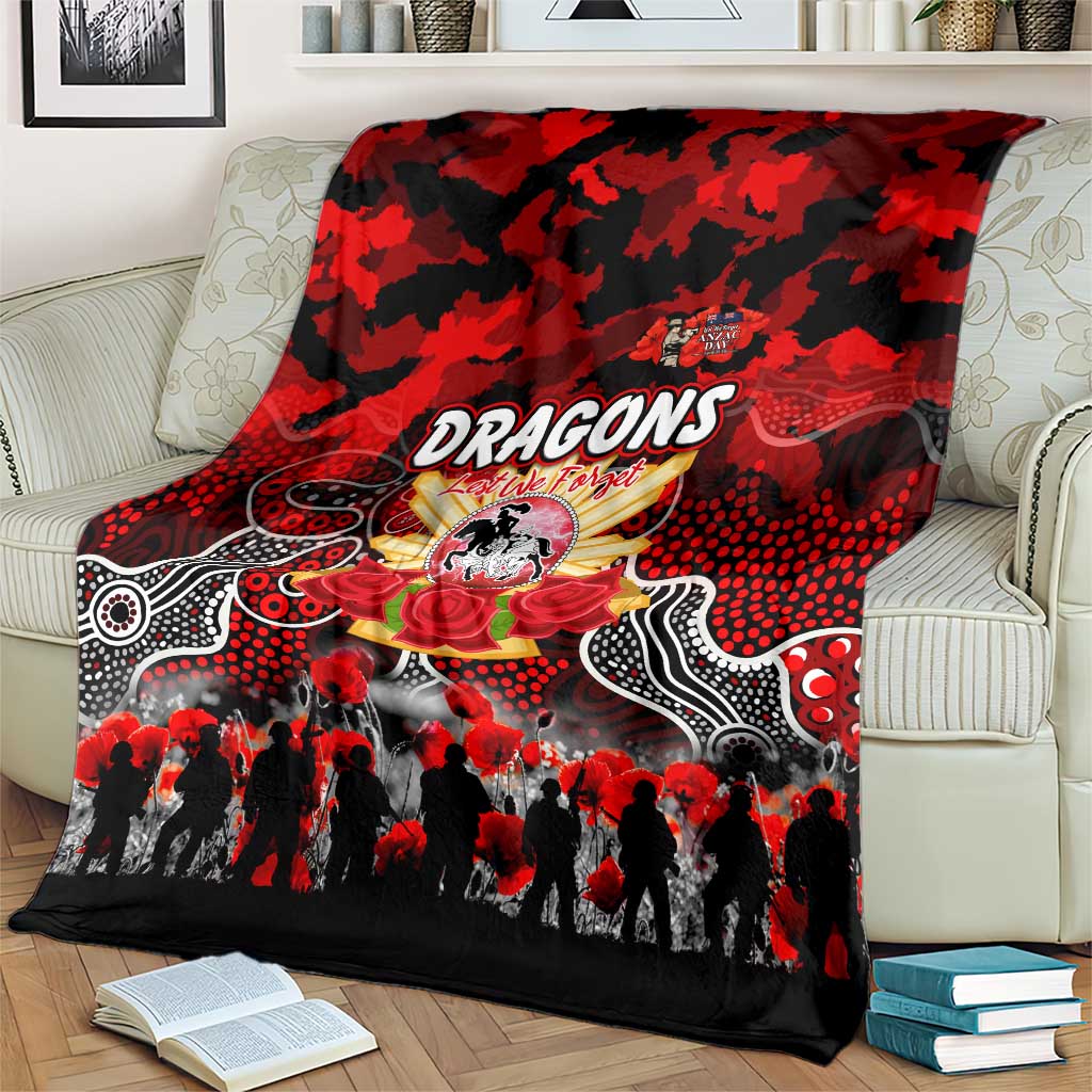 Dragons ANZAC Day Blanket Australian Army - Lest We Forget