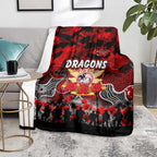 Dragons ANZAC Day Blanket Australian Army - Lest We Forget
