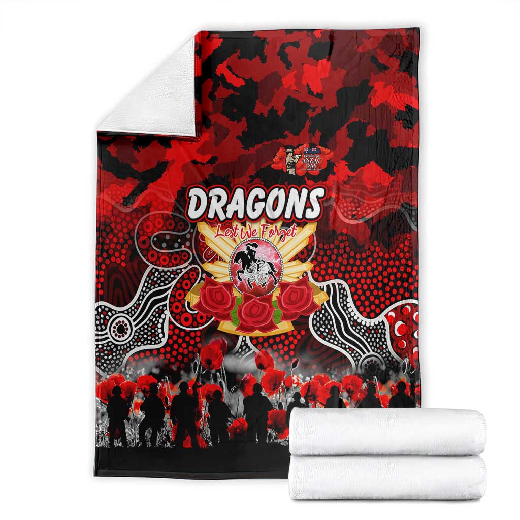 Dragons ANZAC Day Blanket Australian Army - Lest We Forget