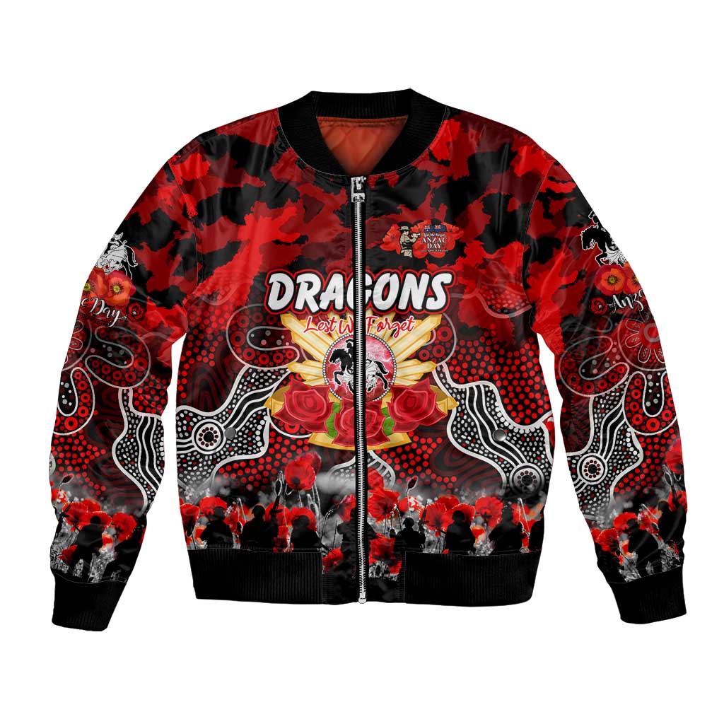 Personalized Dragons ANZAC Day Bomber Jacket Australian Army - Lest We Forget
