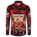 Personalized Dragons ANZAC Day Button Sweatshirt Australian Army - Lest We Forget