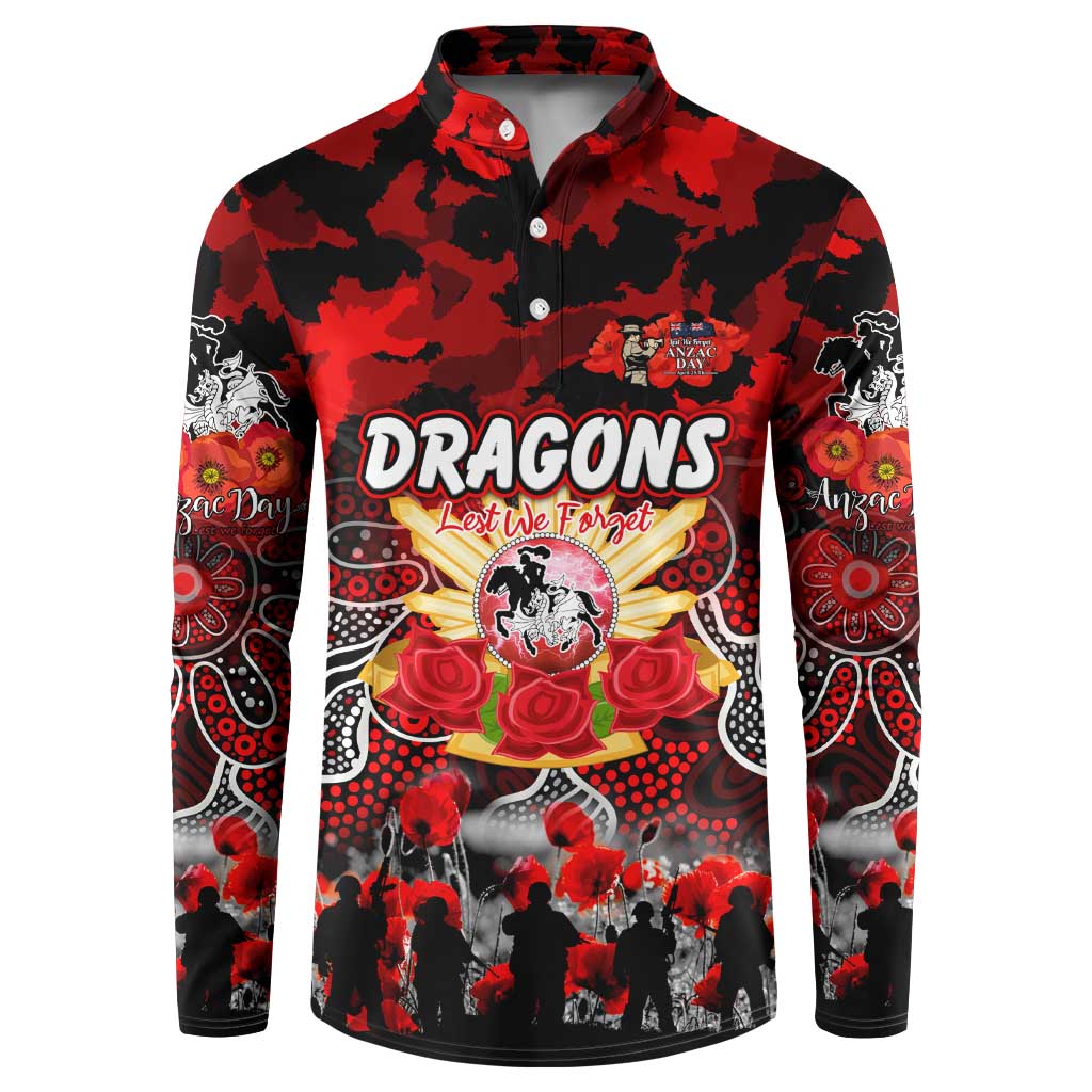Personalized Dragons ANZAC Day Button Sweatshirt Australian Army - Lest We Forget