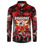 Personalized Dragons ANZAC Day Button Sweatshirt Australian Army - Lest We Forget