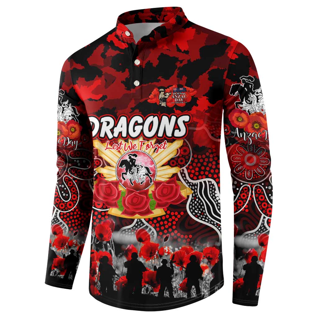 Personalized Dragons ANZAC Day Button Sweatshirt Australian Army - Lest We Forget
