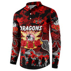 Personalized Dragons ANZAC Day Button Sweatshirt Australian Army - Lest We Forget