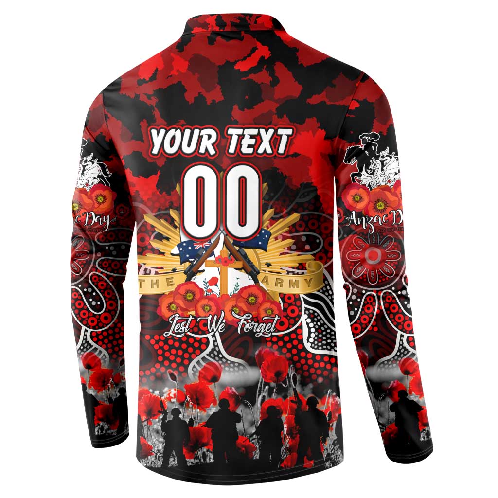 Personalized Dragons ANZAC Day Button Sweatshirt Australian Army - Lest We Forget