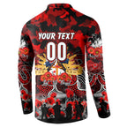 Personalized Dragons ANZAC Day Button Sweatshirt Australian Army - Lest We Forget
