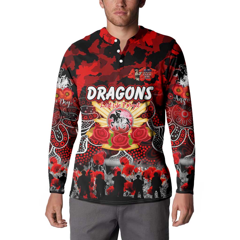 Personalized Dragons ANZAC Day Button Sweatshirt Australian Army - Lest We Forget