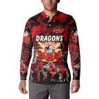 Personalized Dragons ANZAC Day Button Sweatshirt Australian Army - Lest We Forget