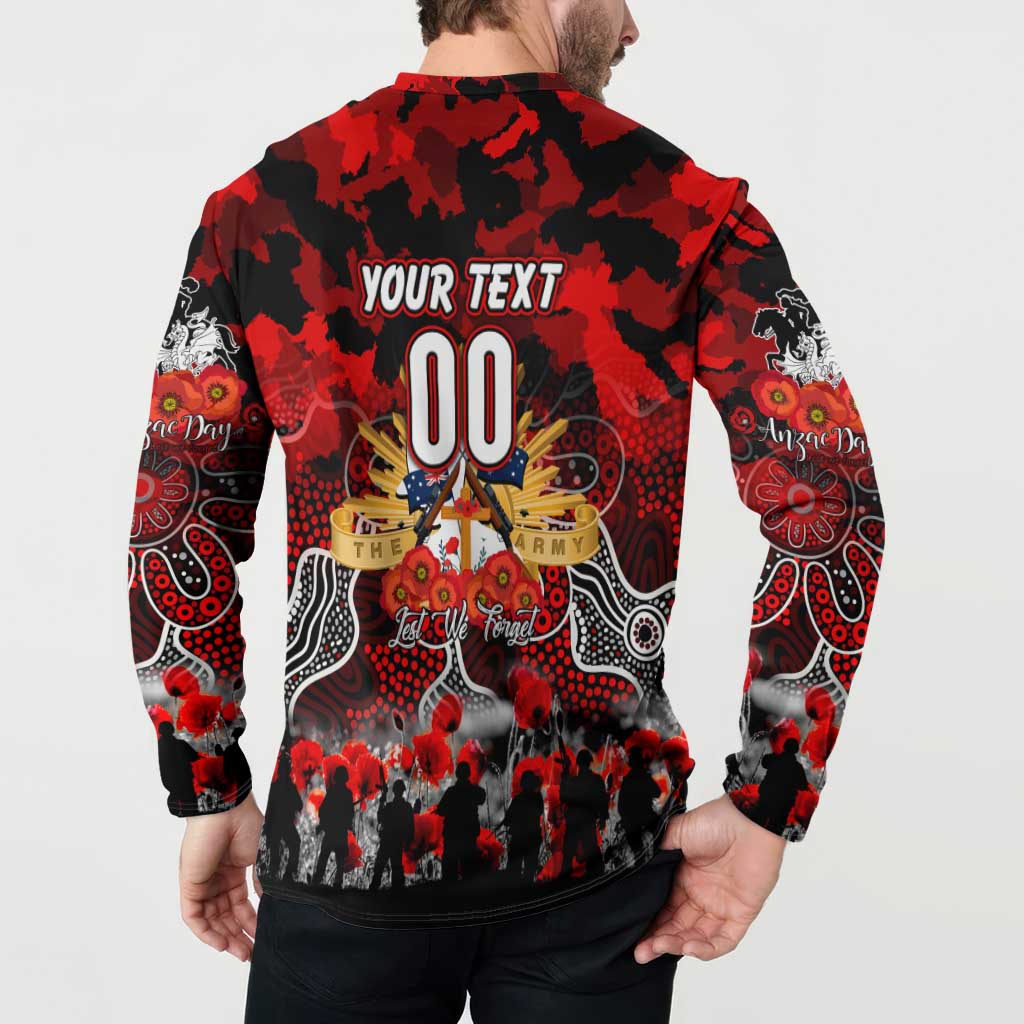 Personalized Dragons ANZAC Day Button Sweatshirt Australian Army - Lest We Forget