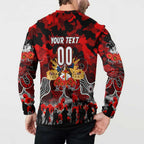 Personalized Dragons ANZAC Day Button Sweatshirt Australian Army - Lest We Forget