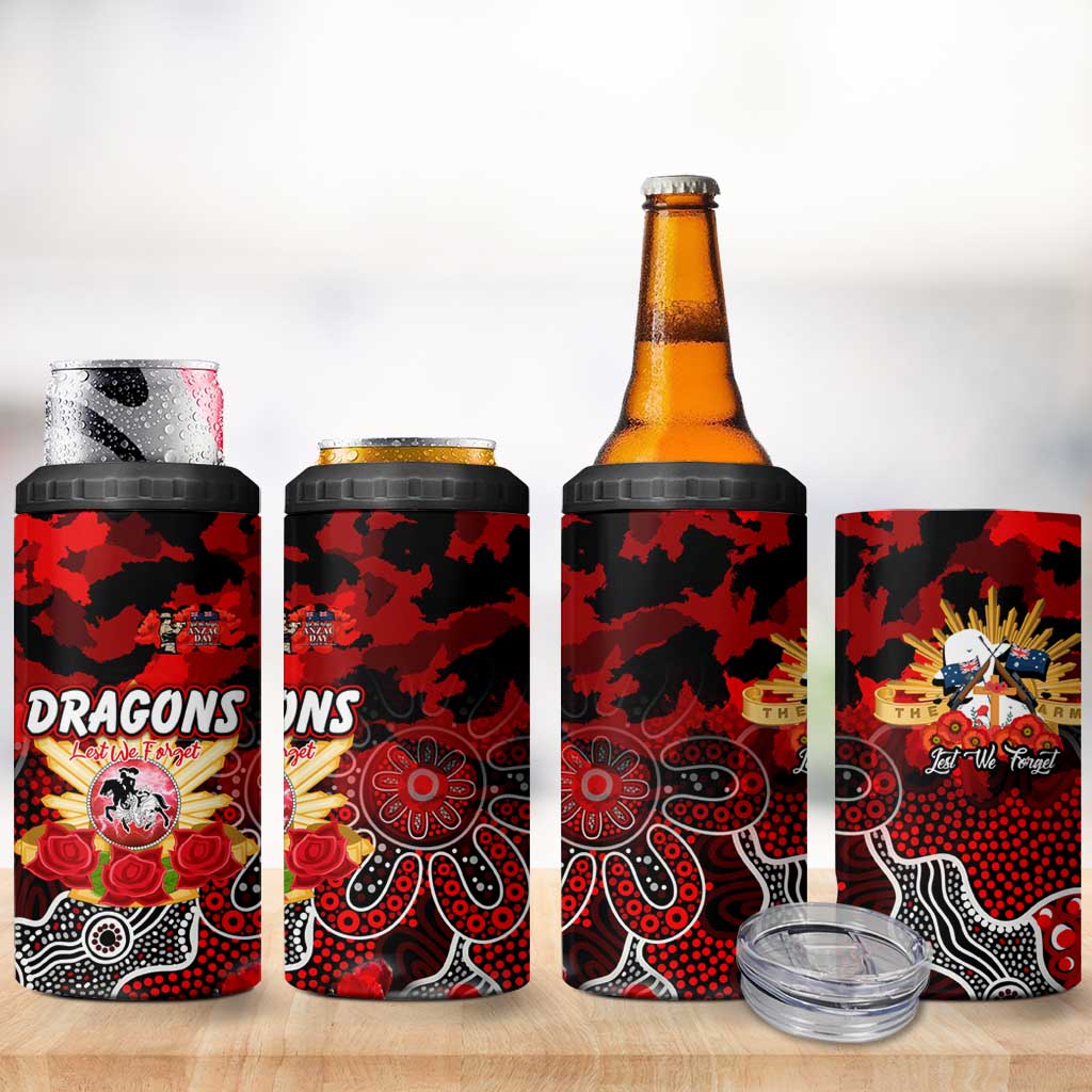 Personalized Dragons ANZAC Day 4 in 1 Can Cooler Tumbler Australian Army - Lest We Forget