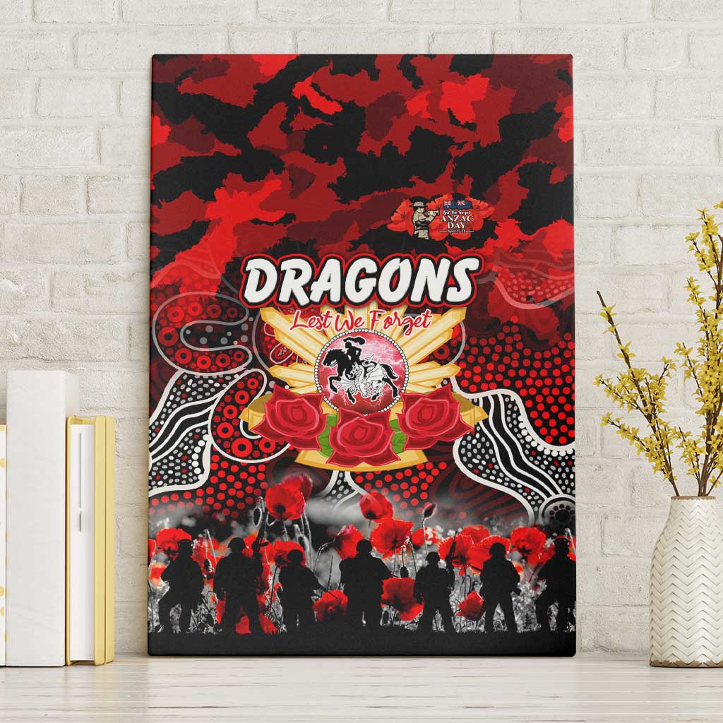 Dragons ANZAC Day Canvas Wall Art Australian Army - Lest We Forget