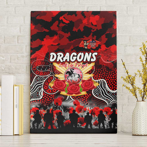 Dragons ANZAC Day Canvas Wall Art Australian Army - Lest We Forget