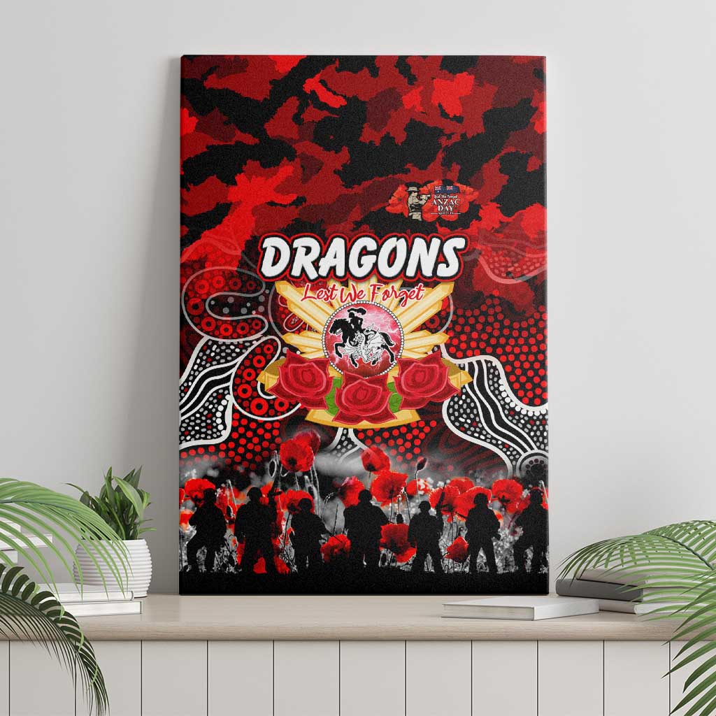Dragons ANZAC Day Canvas Wall Art Australian Army - Lest We Forget