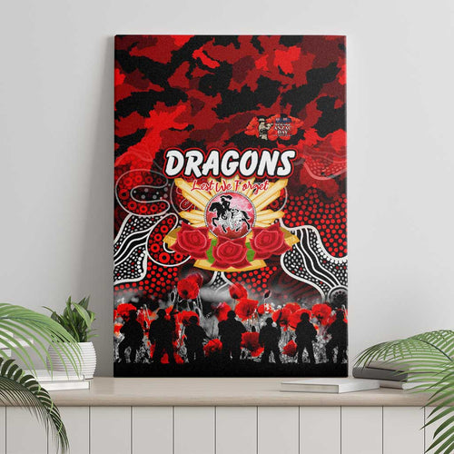 Dragons ANZAC Day Canvas Wall Art Australian Army - Lest We Forget