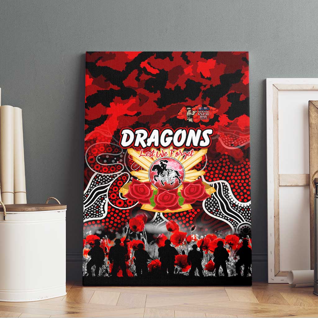 Dragons ANZAC Day Canvas Wall Art Australian Army - Lest We Forget