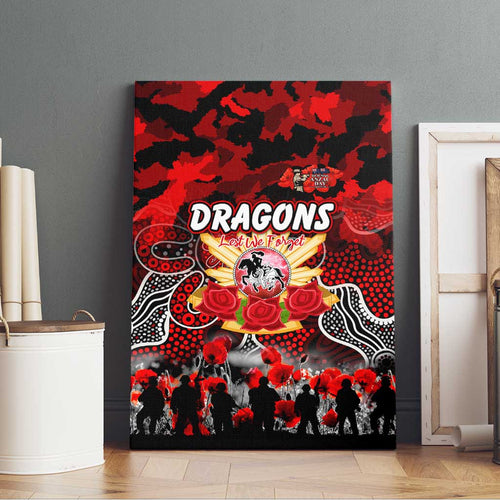 Dragons ANZAC Day Canvas Wall Art Australian Army - Lest We Forget