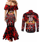 Personalized Dragons ANZAC Day Couples Matching Mermaid Dress and Long Sleeve Button Shirt Australian Army - Lest We Forget