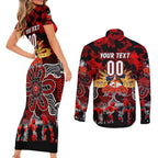 Personalized Dragons ANZAC Day Couples Matching Short Sleeve Bodycon Dress and Long Sleeve Button Shirt Australian Army - Lest We Forget