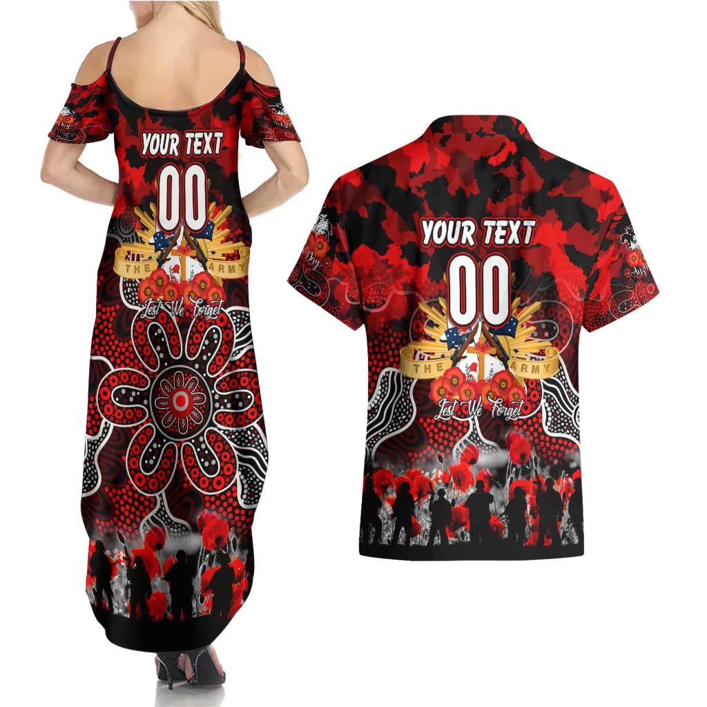Personalized Dragons ANZAC Day Couples Matching Summer Maxi Dress and Hawaiian Shirt Australian Army - Lest We Forget
