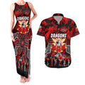 Personalized Dragons ANZAC Day Couples Matching Tank Maxi Dress and Hawaiian Shirt Australian Army - Lest We Forget