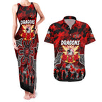 Personalized Dragons ANZAC Day Couples Matching Tank Maxi Dress and Hawaiian Shirt Australian Army - Lest We Forget