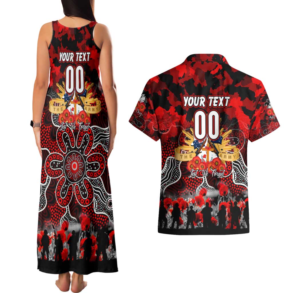 Personalized Dragons ANZAC Day Couples Matching Tank Maxi Dress and Hawaiian Shirt Australian Army - Lest We Forget