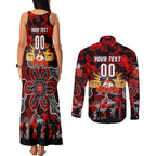 Personalized Dragons ANZAC Day Couples Matching Tank Maxi Dress and Long Sleeve Button Shirt Australian Army - Lest We Forget