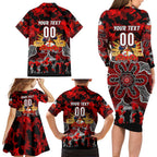 Personalized Dragons ANZAC Day Family Matching Long Sleeve Bodycon Dress and Hawaiian Shirt Australian Army - Lest We Forget