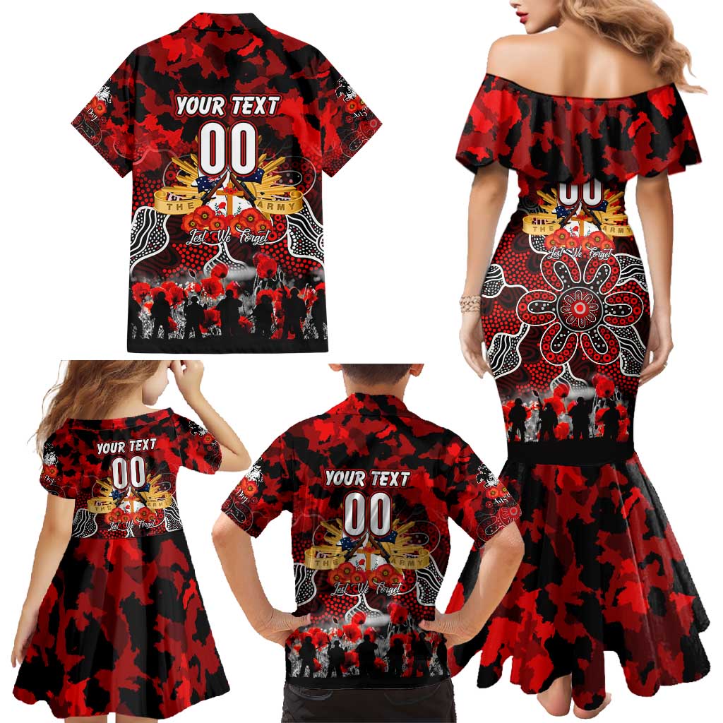 Personalized Dragons ANZAC Day Family Matching Mermaid Dress and Hawaiian Shirt Australian Army - Lest We Forget