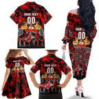 Personalized Dragons ANZAC Day Family Matching Off The Shoulder Long Sleeve Dress and Hawaiian Shirt Australian Army - Lest We Forget