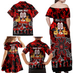 Personalized Dragons ANZAC Day Family Matching Off Shoulder Maxi Dress and Hawaiian Shirt Australian Army - Lest We Forget