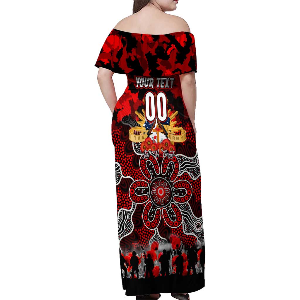 Personalized Dragons ANZAC Day Family Matching Off Shoulder Maxi Dress and Hawaiian Shirt Australian Army - Lest We Forget