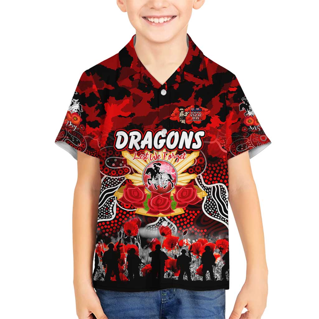 Personalized Dragons ANZAC Day Family Matching Off Shoulder Maxi Dress and Hawaiian Shirt Australian Army - Lest We Forget